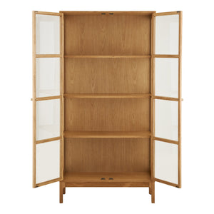 Zamora vitrineskap 2 glassdører eik natur 90x40x180 cm - bilde 3