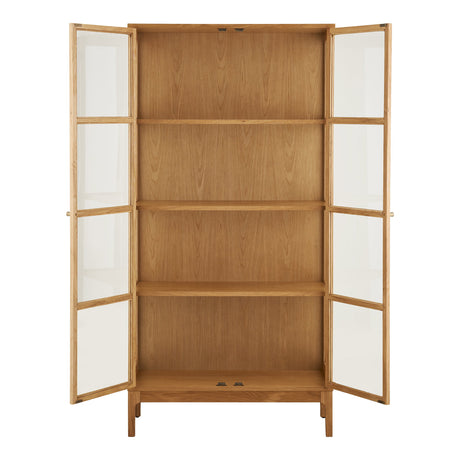Zamora vitrineskab med 2 glassdøre, eg natur, 90x40x180 cm - billede 3