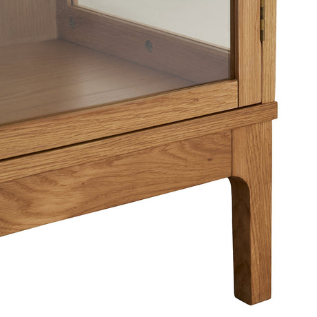 Zamora vitrineskab 2 glassdøre eg natur 90x40x180 cm - billede 6