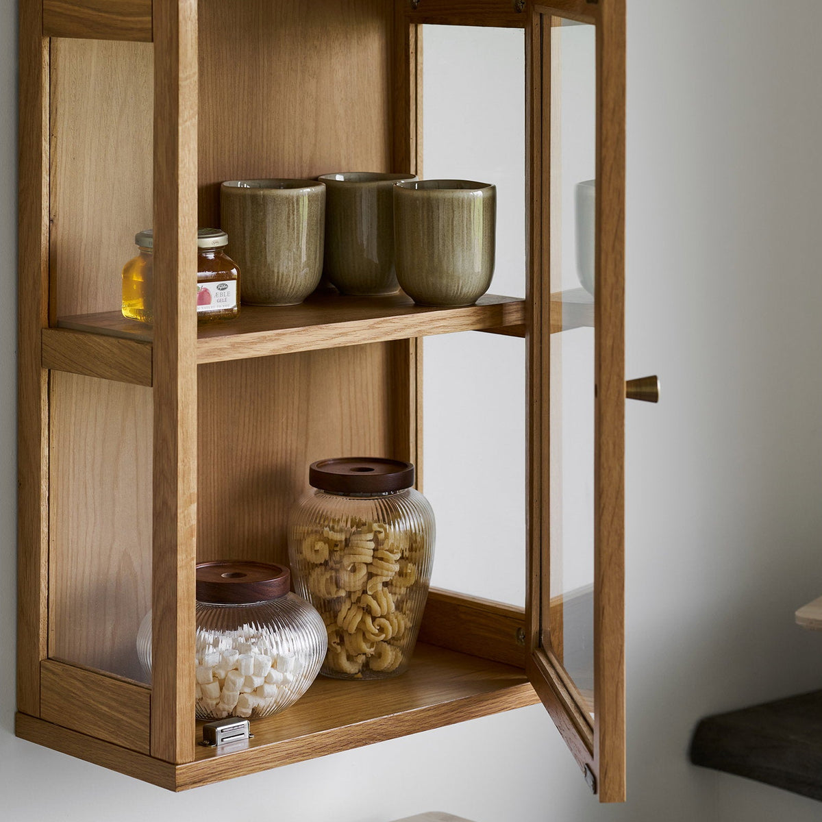 Zamora väggmonterad vitinskåp eka natur 40x20x60 cm - bild 7