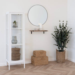 Brisbane smalt vitrineskap 1 glassdør hvit stål 40x35x140 cm - bilde 5