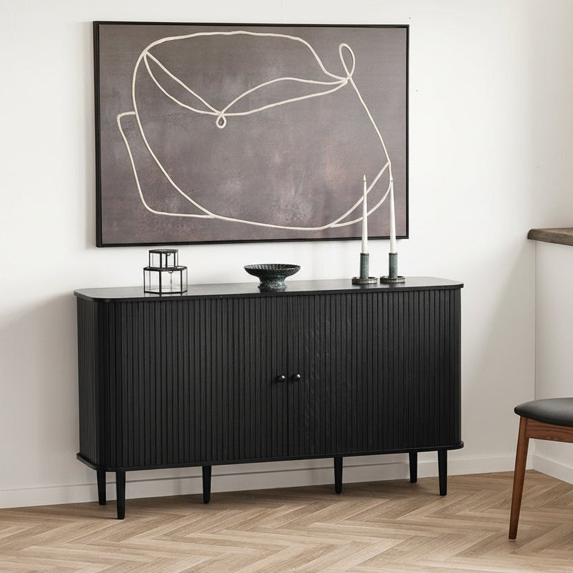 Nikko skjenk 2 dører sort 140x40x79 cm - Lindas Dekor Skjenk