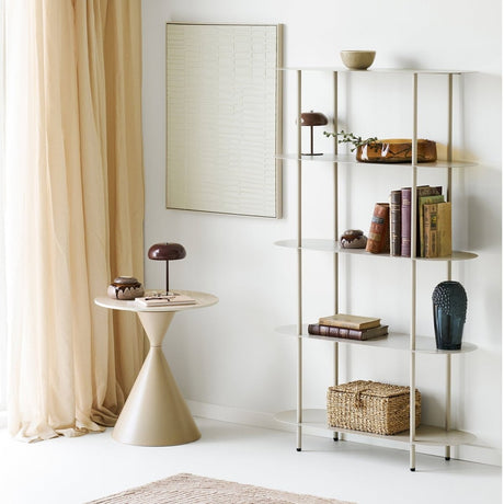 Rieti bokhylle 5 hyller sand 90 x 31 x 150 cm - Lindas Dekor Bokhylle