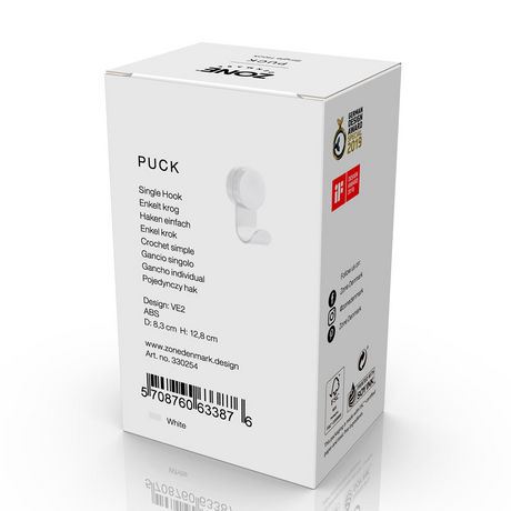 Detaljbilde av hvit krok med justerbar sugekopp