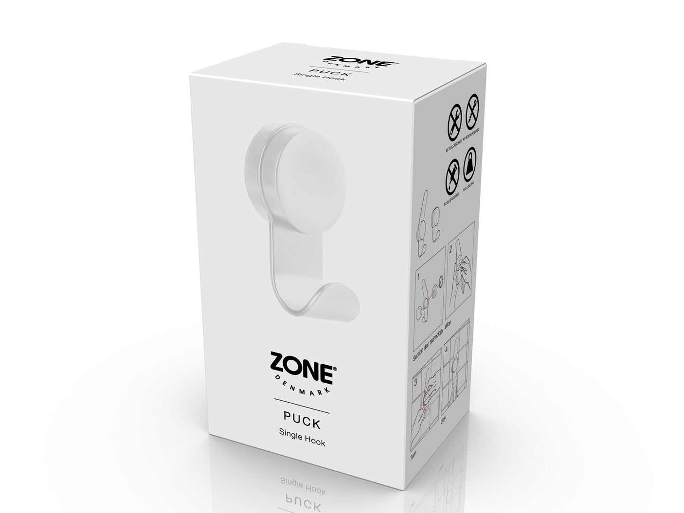 Zone Denmark krok montert på glassvegg med håndkle