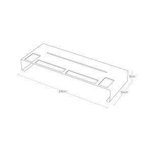 Dimensjoner for monitor stativ i hvitt