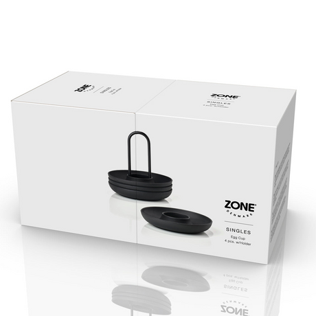 Moderne eggeglass sett i silikon og metall til kjøkkenbordet