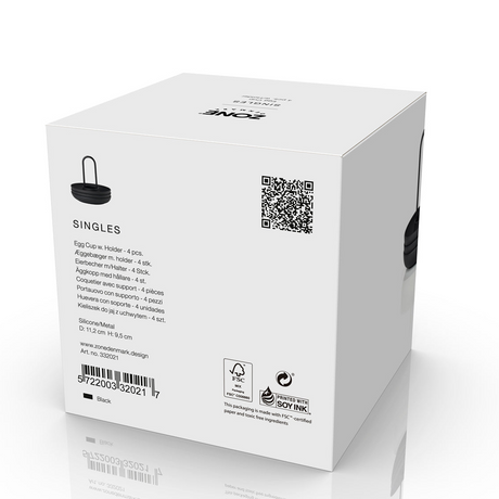 Svart eggeglass sett som gjør frokostserveringen ryddigere