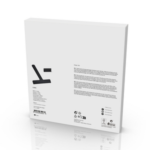 Produktemballasje med produktinformasjon til Ume dusjskrape sort