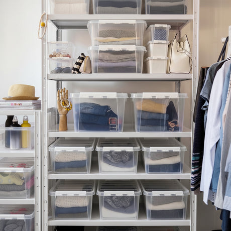 Transparent oppbevaringskasse til organisering i hjemmet