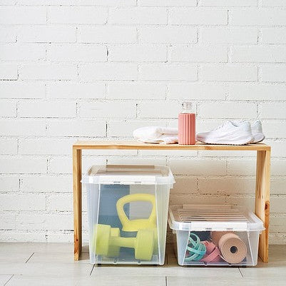 Oppbevaringsboks med hjul og lokk til bod og loft