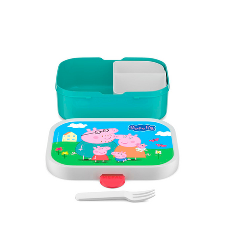 Innsiden av matboks med løs innsats og to rom