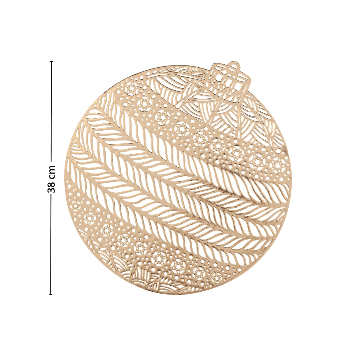 Bordbrikke julekule gull diameter 38 cm