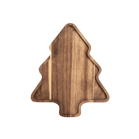 Fat juletre naturfarget akasie 32 x 27 x 2 cm - Lindas Dekor Serveringsfat