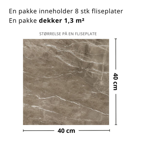 Havana fliser kommer med et elegant marmordesign i varme jordtoner.