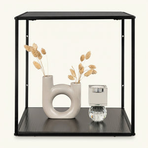 Vita vegghylle svart sort ramme 36 x 36 cm - Lindas Dekor