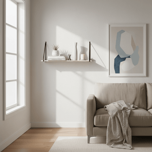 Arnhem vegghylle trehylle sort ramme 65 x 17 cm - Lindas Dekor
