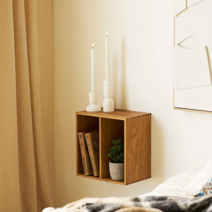 Townsville vegghylle med vertikale rom eik 18 x 30 x 30 cm - Lindas Dekor