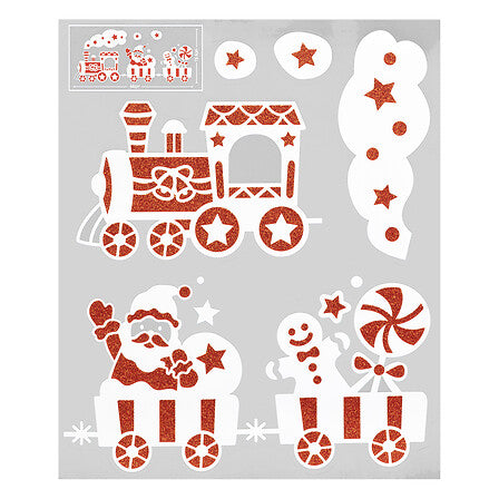 Julesticker tog 28 x 34 cm