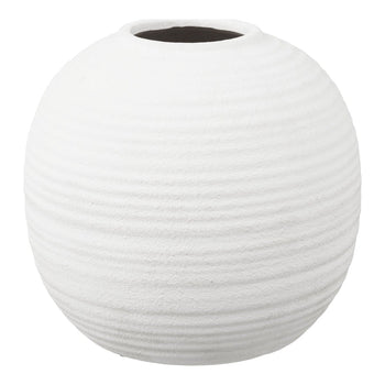 Stor rund vase keramisk hvit ø 30 cm - Lindas Dekor