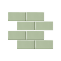 Subway sage green selvklebende veggfliser