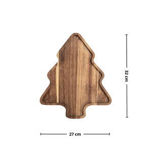 Fat juletre naturfarget akasie 32 x 27 x 2 cm