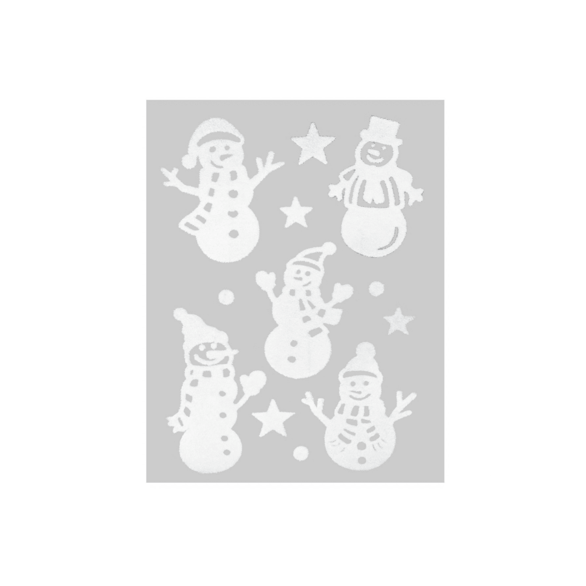 Julestickers med snømenn hvit 31,5 x 30,4 cm - Lindas Dekor Wallstickers