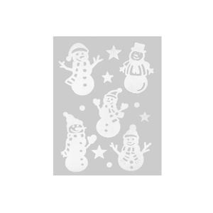 Julestickers med snømenn hvit 31,5 x 30,4 cm - Lindas Dekor Wallstickers