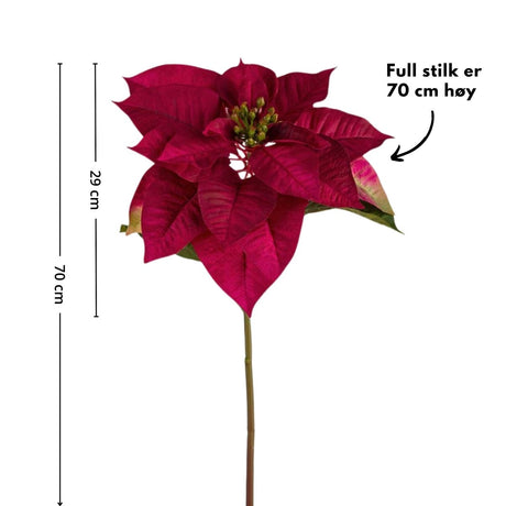 Stor julestjerne 70 cm i klassisk rødfarge, naturtro plante fra Mr. Plant.