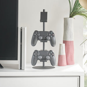 Plassbesparende stativ til gamingområdet.