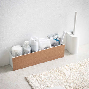 Oppbevaringsboks til bord med skillevegger hvit 45 cm - Lindas Dekor