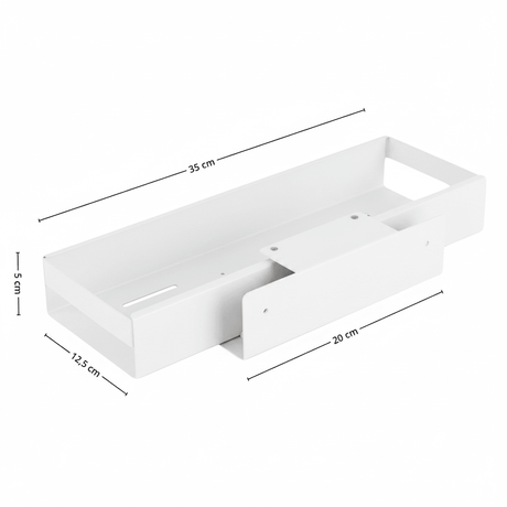 Utbyggbar smal vit hylla 35 x 12,5 cm - Lindas Dekor