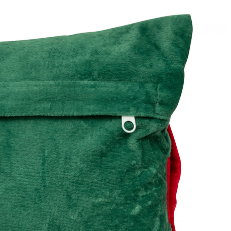 Pute gave med rød sløyfe grønn fløyel 30 x 50 cm - Lindas Dekor Pynteputer