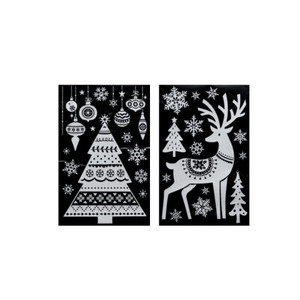 Julestickers juletre og reinsdyr 2 design, 50 x 32 cm - Lindas Dekor Wallstickers