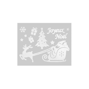 Julestickers med julenisse og reinsdyr hvit 31,5 x 30,4 cm - Lindas Dekor Wallstickers