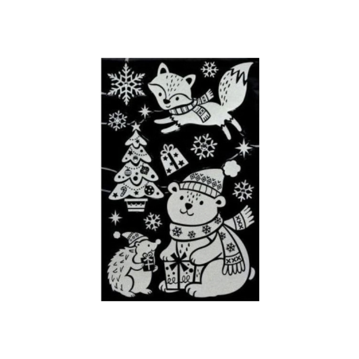Julestickers snømenn og vinterdyr 2 design, 50 x 32 cm