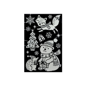 Julestickers snømenn og vinterdyr 2 design, 50 x 32 cm