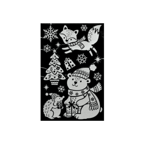 Julestickers snømenn og vinterdyr 2 design, 50 x 32 cm - Lindas Dekor Wallstickers