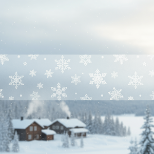 Dekorativ vindusfolie med snøfnugg og naturlig lys bak