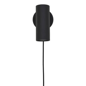 Sidebilde av Paris vegglampe i svart med justerbart hode