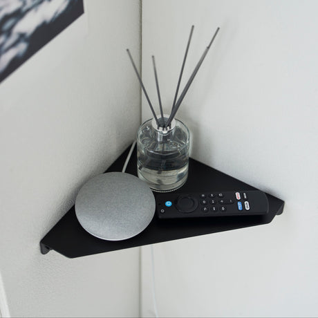 Elegant oppbevaringsløsning for hjørner.