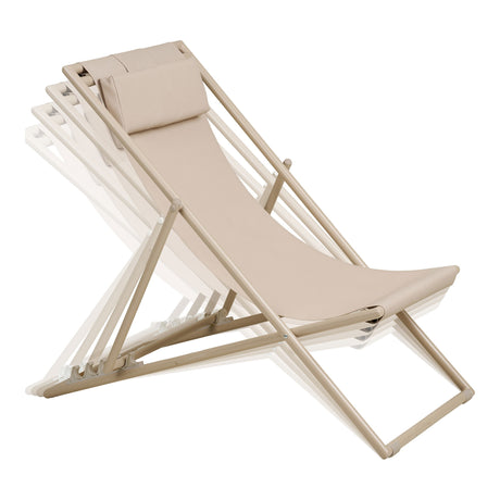 Sammenleggbar strandstol med justerbar rygg