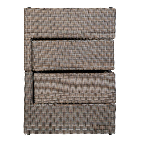 Kompakt loungegruppe med 2 loungemoduler, 2 puffer og glassbord