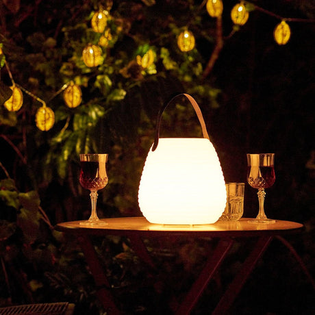 Derry LED lampe hvit 21 cm, oppladbar - Lindas Dekor