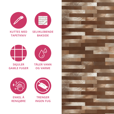 Illustrasjon av montering av Sofie stav veggfliser