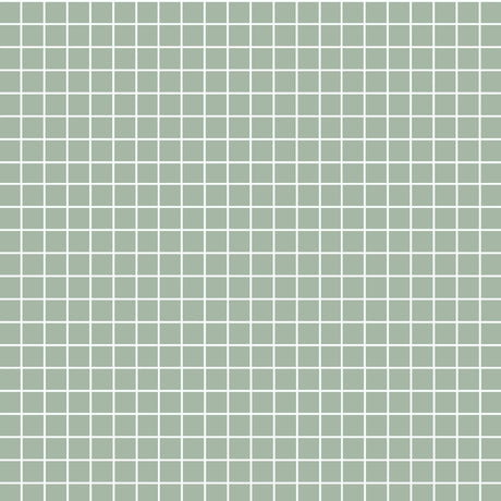 Teo sage selvklebende fliser imiterer fliser med små ruter i hvite fuger. Fargen er en varm og mild grønntone. Passer til kjøkkenet eller til baderom. 