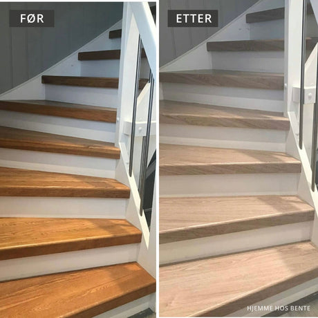 Eik kontaktplast på kjøkkenbenk – naturtro trestruktur med silkematt finish
