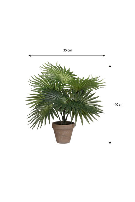 Kunstig palme grønn 40 cm med potte - Lindas Dekor
