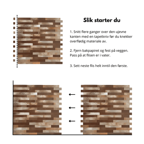 Bronsefarget stavmosaikk i nærbilde