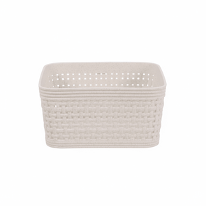 2 - pk Oppbevaringskurv sandfarget 12 x 12 x 6 cm - Lindas Dekor